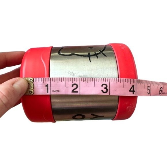 Hello Kitty Thermos Red Silver and Black Kitty Outline - Picture 7 of 8